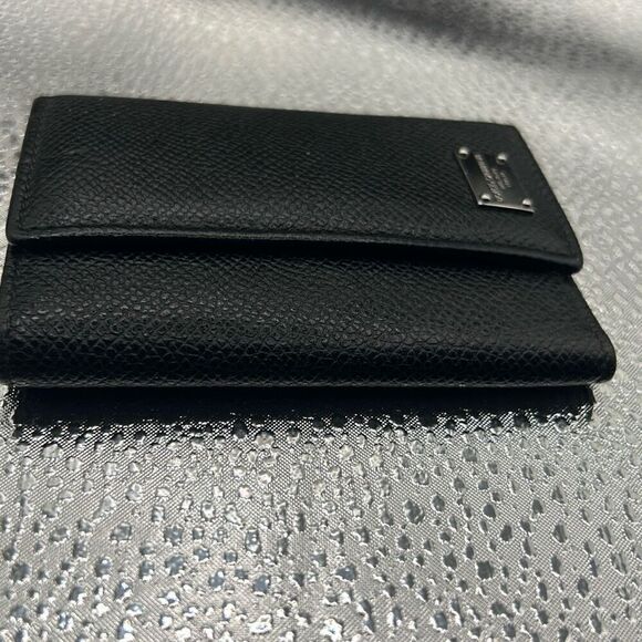 Dolce & Gabbana Foldover Key Holder Card Case Black Leathe Luxury Minimalist - Picture 11 of 11